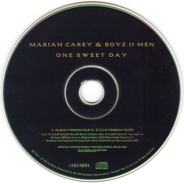 Mariah Carey & Boyz II Men : One Sweet Day (CD, Single)