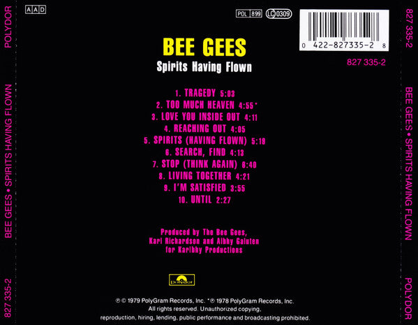Bee Gees : Spirits Having Flown (CD, Album, RE)