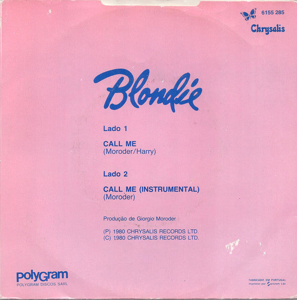 Blondie : Call Me (7", Single)