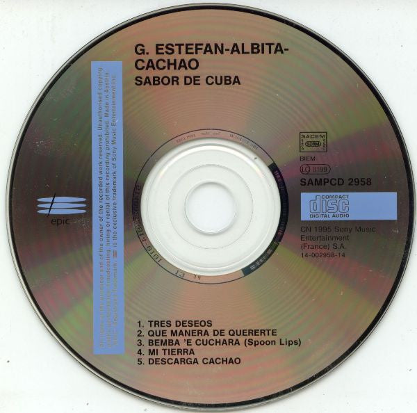 Gloria Estefan - Cachao - Albita : Sabor De Cuba (Le Meilleur De La Musique Cubaine) (CD, Promo)