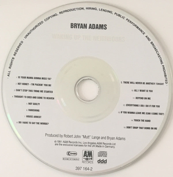 Bryan Adams : Waking Up The Neighbours (CD, Album)