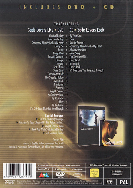 Sade : Lovers Live / Lovers Rock (DVD-V, Multichannel, PAL + CD, Album + Comp)