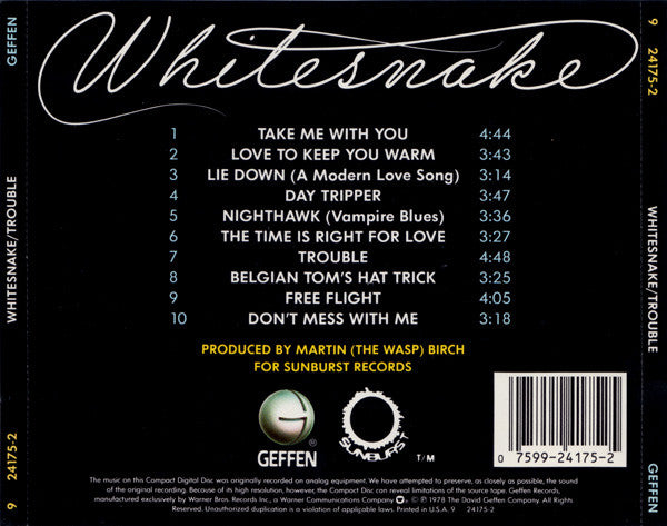 Whitesnake : Trouble (CD, Album, RE, RM)
