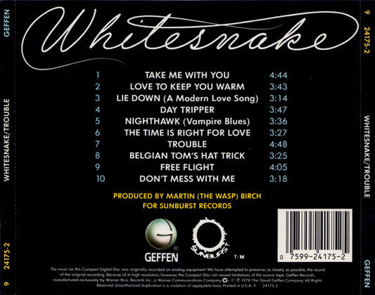 Whitesnake : Trouble (CD, Album, RE, RM)