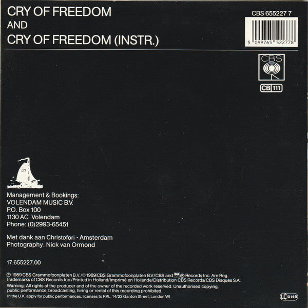 Piet Veerman : Cry Of Freedom (7", Single)
