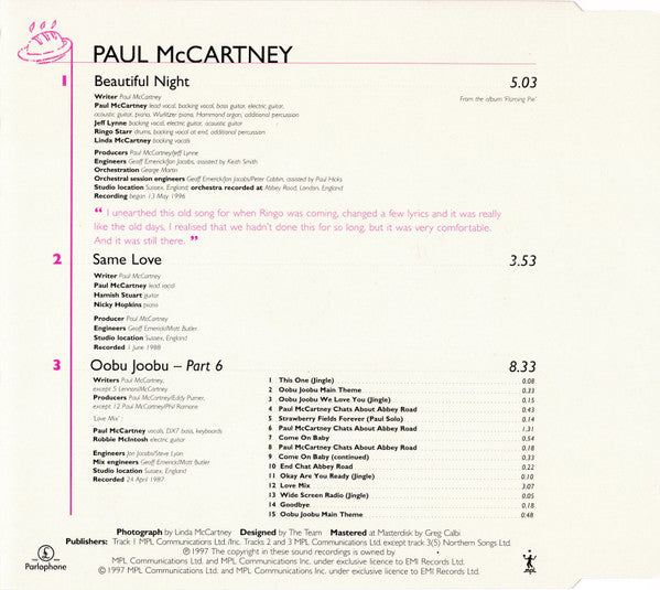 Paul McCartney : Beautiful Night (CD, Single, CD2)