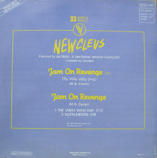 Newcleus : Jam On Revenge (The Wikki-Wikki Song) (12", Single, Ltd)