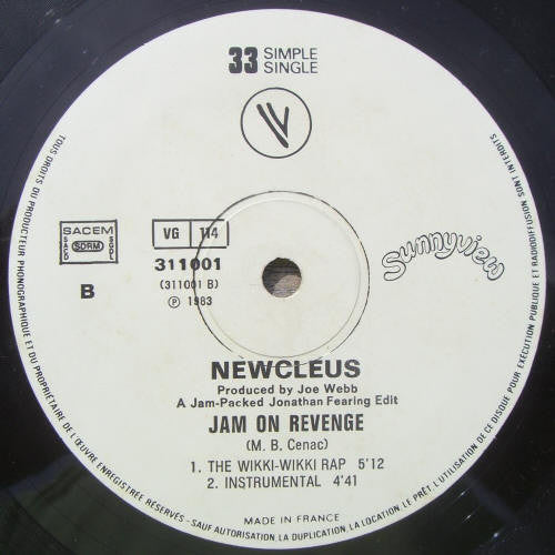 Newcleus : Jam On Revenge (The Wikki-Wikki Song) (12", Single, Ltd)