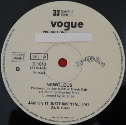 Newcleus : Jam On It (12", Single)