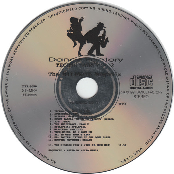 Various : Techno Party 2 - The Ultimate Megamix (CD, Comp, Mixed)