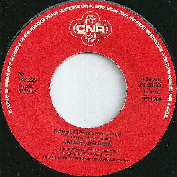 André van Duin : Voor De Kat's Viool / Barbecue (7", Single)