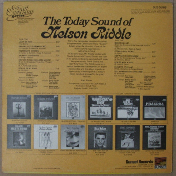 Nelson Riddle : The Today Sound Of Nelson Riddle (LP, Album, RE)