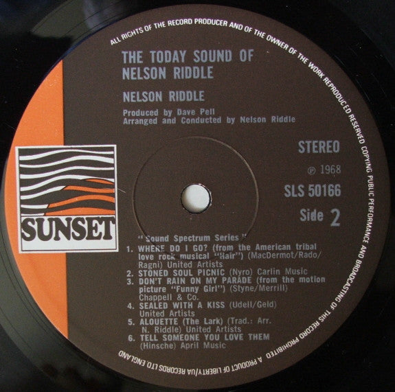 Nelson Riddle : The Today Sound Of Nelson Riddle (LP, Album, RE)
