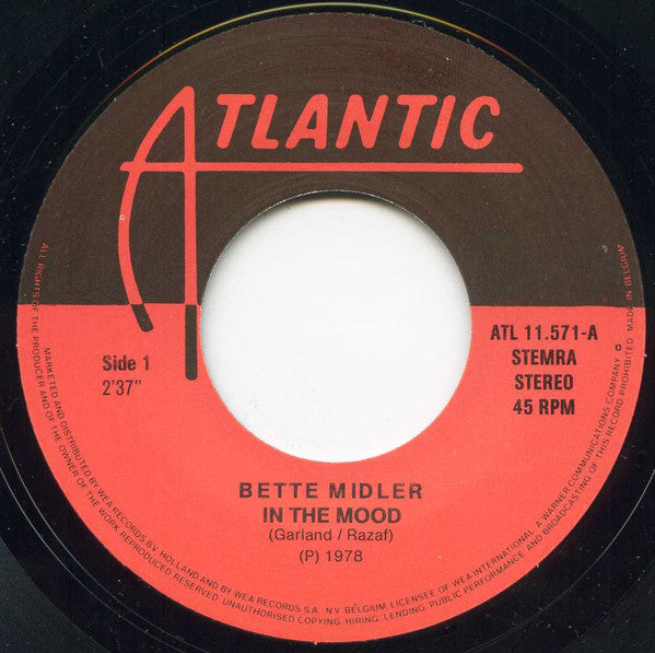 Bette Midler : In The Mood / Boogie Woogie Buggle Boy (7", Single)