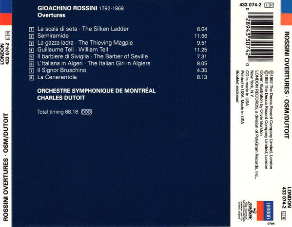 Gioacchino Rossini, Charles Dutoit · Orchestre Symphonique De Montréal : 8 Overtures (CD, Album)