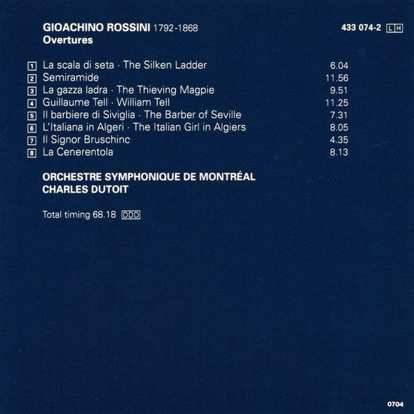 Gioacchino Rossini, Charles Dutoit · Orchestre Symphonique De Montréal : 8 Overtures (CD, Album)