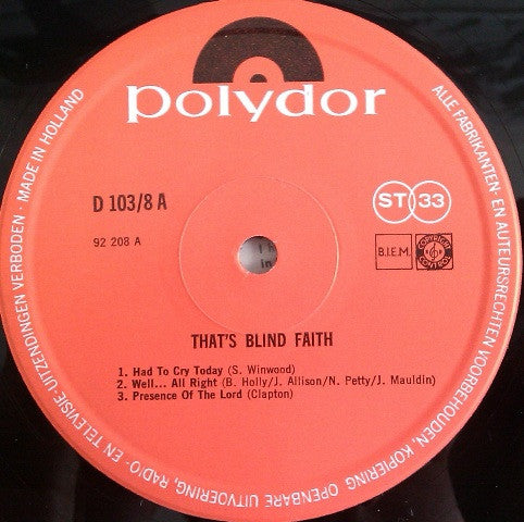 Blind Faith (2) : That's Blind Faith (LP, Album, Club)
