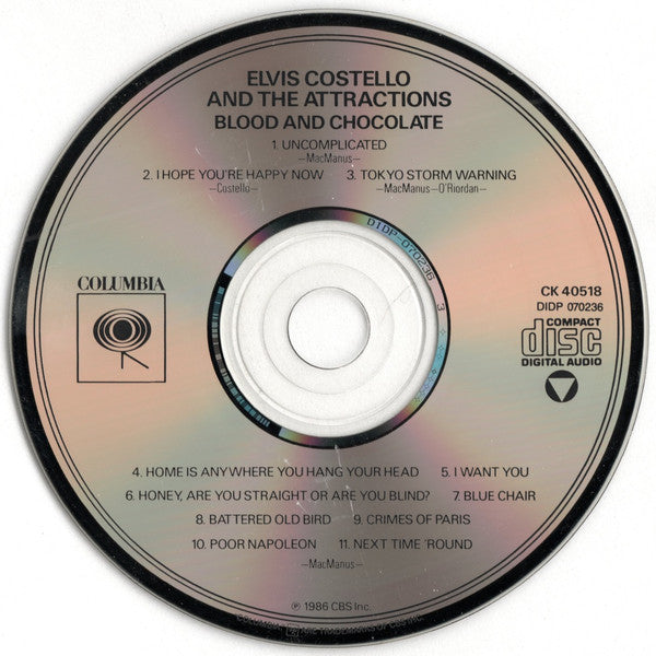 Elvis Costello & The Attractions : Blood & Chocolate (CD, Album, RE)