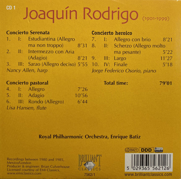 Rodrigo* : Concierto De Aranjuez - Concertos & Orchestral Works (4xCD + Box, Comp)