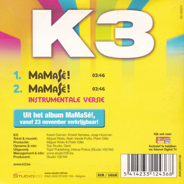 K3 : MaMaSé! (CD, Single)
