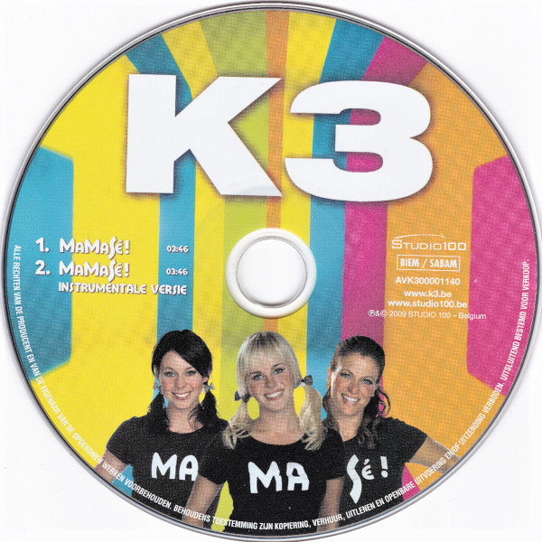 K3 : MaMaSé! (CD, Single)