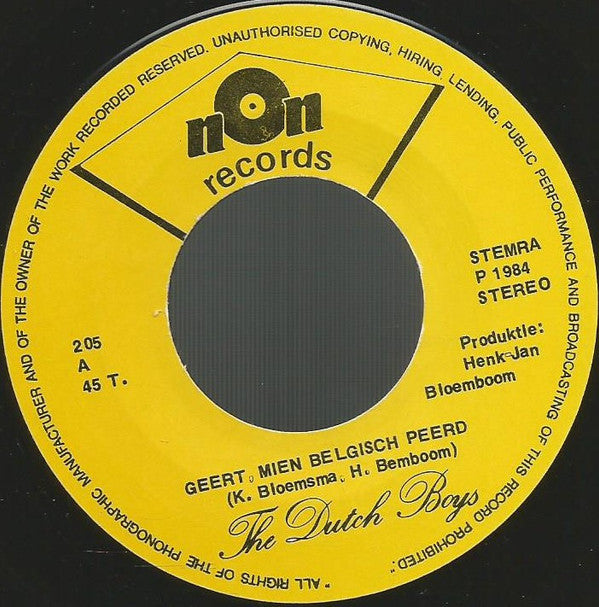 The Dutch Boys : Geert Mien Belgisch Peerd (7", Single)
