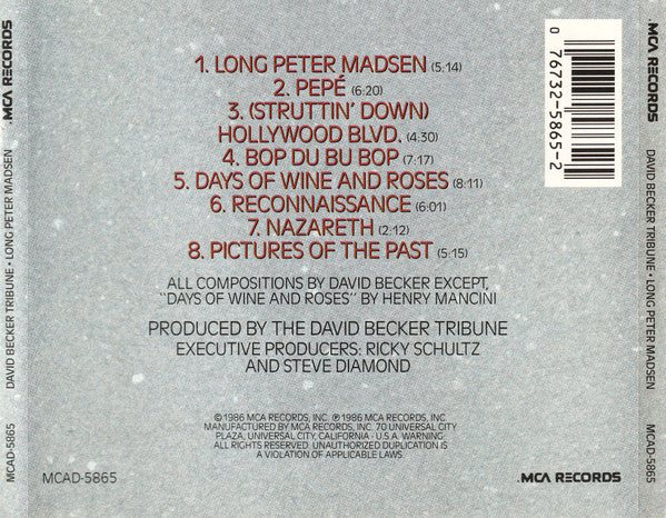 David Becker Tribune : Long Peter Madsen (CD, Album)
