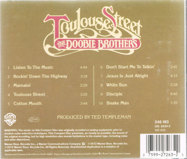 The Doobie Brothers : Toulouse Street (CD, Album, RE, RM)