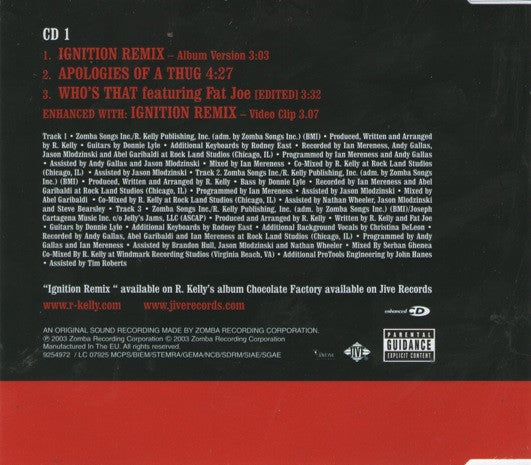R. Kelly : Ignition Remix (CD, Single, Enh, CD1)