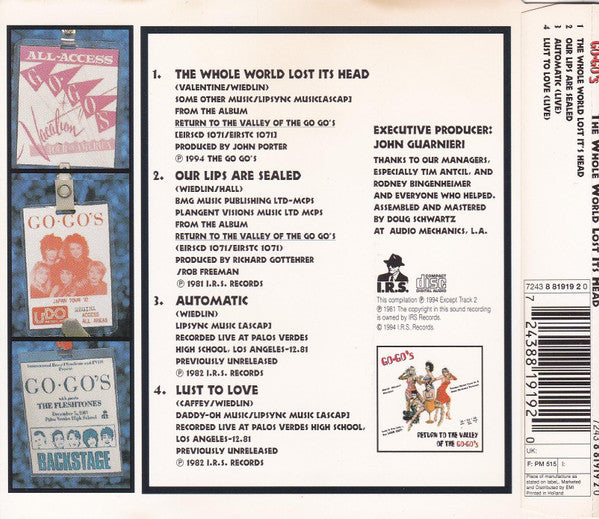 Go-Go's : The Whole World Lost Its Head (CD, Single)