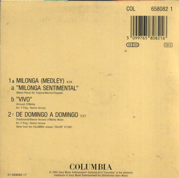 Julio Iglesias : Milonga Sentimental (CD, Single)