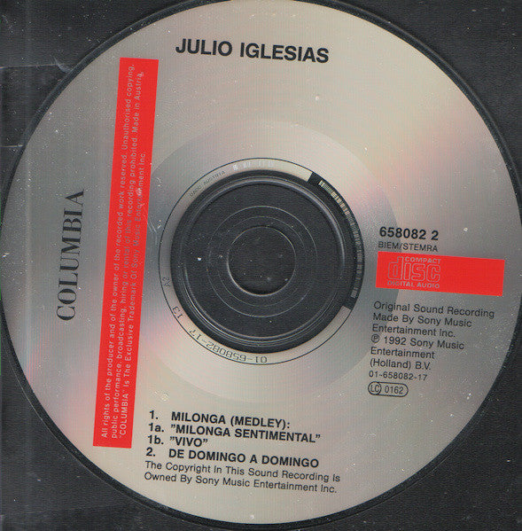 Julio Iglesias : Milonga Sentimental (CD, Single)