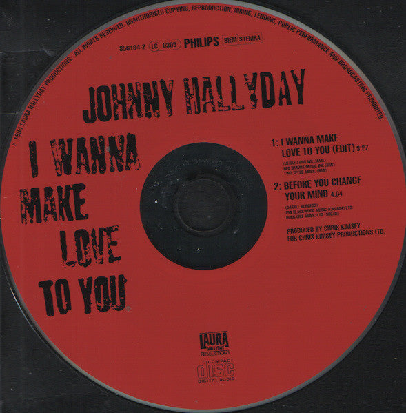 Johnny Hallyday : I Wanna Make Love To You (CD, Single)