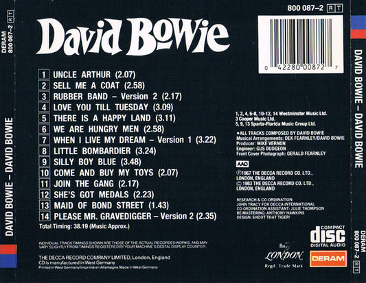 David Bowie : David Bowie (CD, Album, RE, RM)