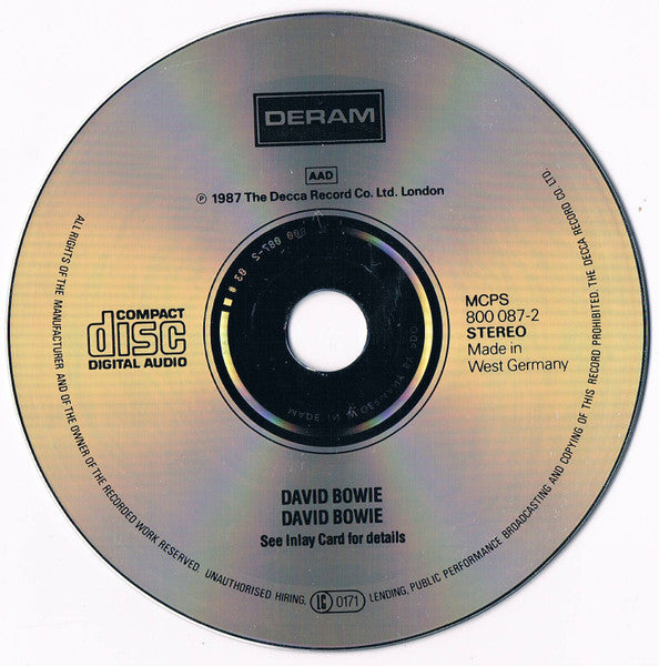 David Bowie : David Bowie (CD, Album, RE, RM, PDO)