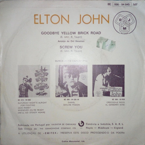 Elton John : Goodbye Yellow Brick Road (7", Single)