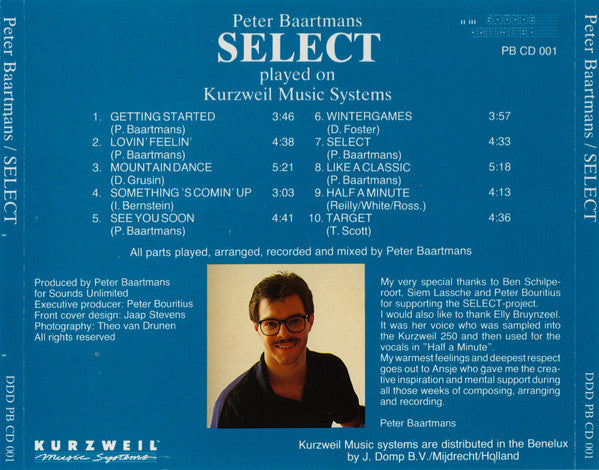 Peter Baartmans : Select (CD, Album)