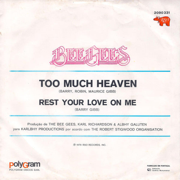 Bee Gees : Too Much Heaven / Rest Your Love On Me (7", Single)