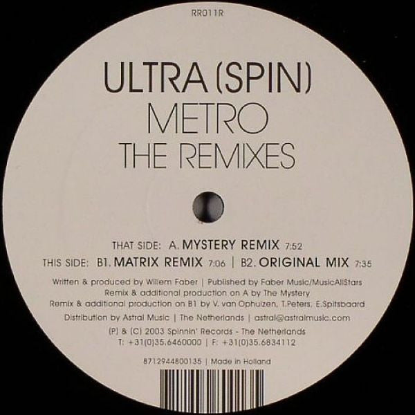 Ultra Spin : Metro (The Remixes) (12")