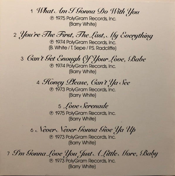 Barry White : Barry White's Greatest Hits (CD, Comp, RE)