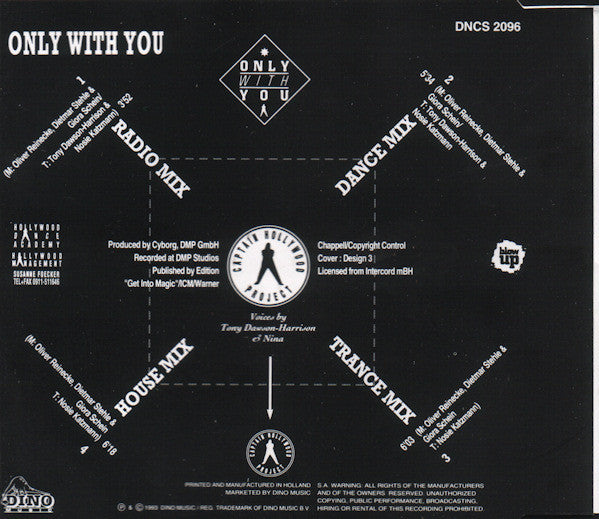 Captain Hollywood Project : Only With You (CD, Maxi)