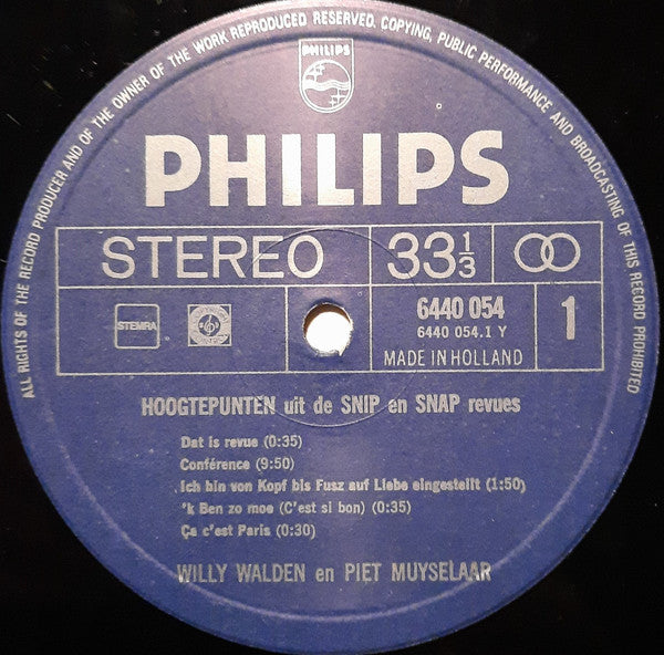 Snip & Snap : Hoogtepunten Uit De Snip En Snap Revues (LP, Album)