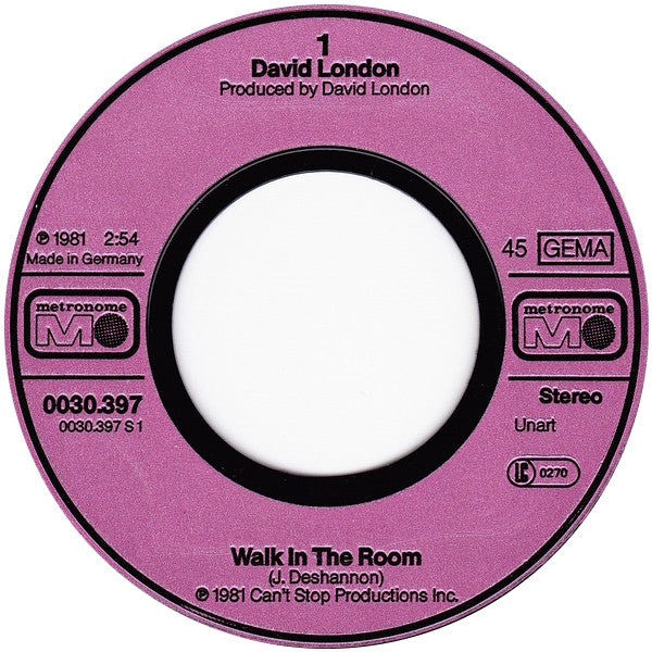 David London : Walk In The Room (7", Single)