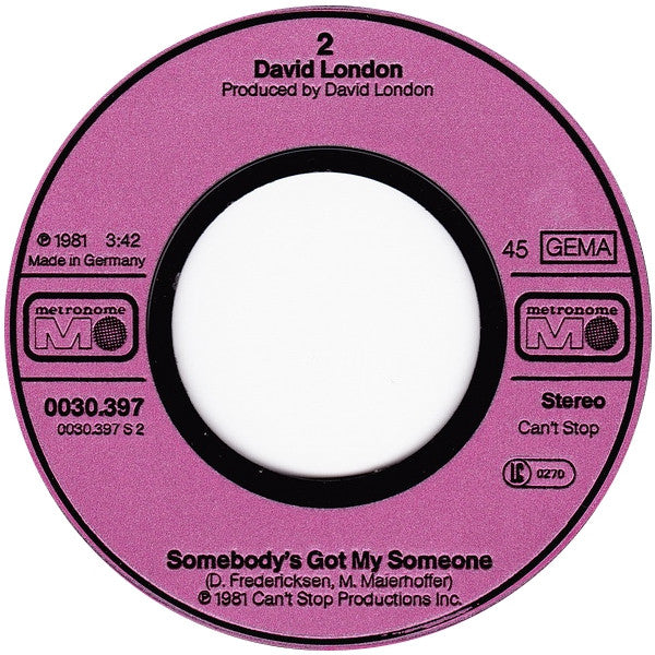 David London : Walk In The Room (7", Single)