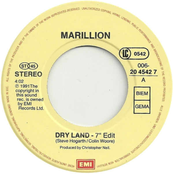 Marillion : Dry Land (7", Single)