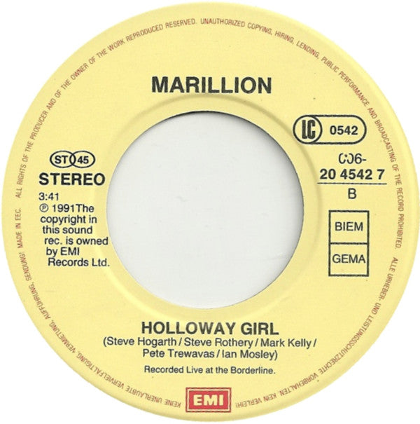Marillion : Dry Land (7", Single)