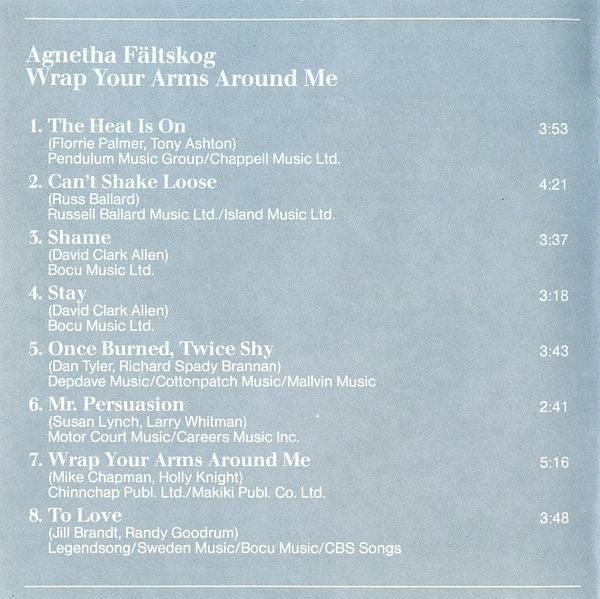 Agnetha Fältskog : Wrap Your Arms Around Me (CD, Album, RE)
