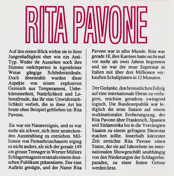 Rita Pavone : Wenn Ich Ein Junge Wär' (CD, Comp)