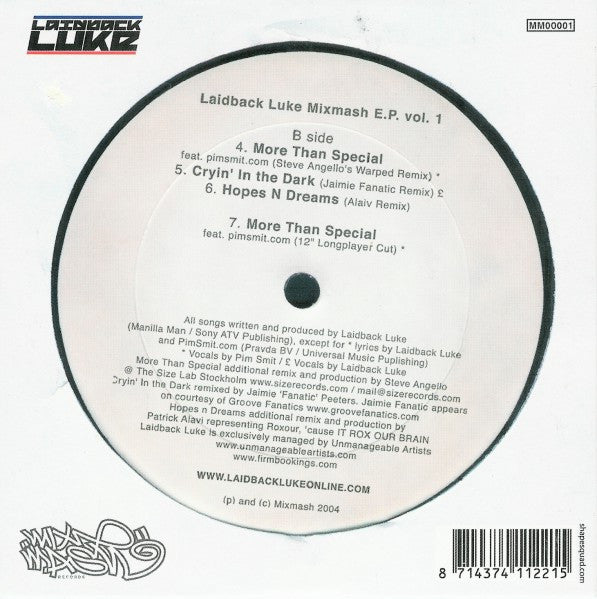 Laidback Luke : Mixmash E.P. Vol. 1 (CD, EP)