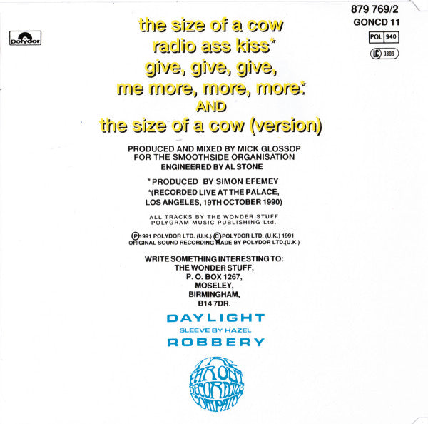 The Wonder Stuff : The Size Of A Cow (CD, Maxi, Gre)